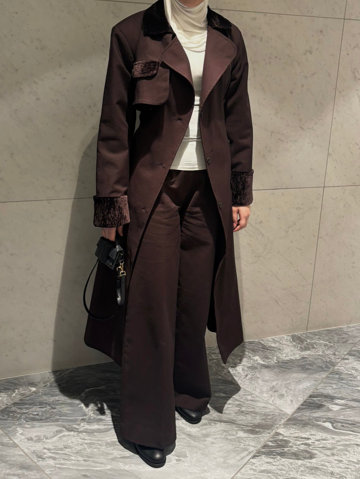 Brown trenchcoat set